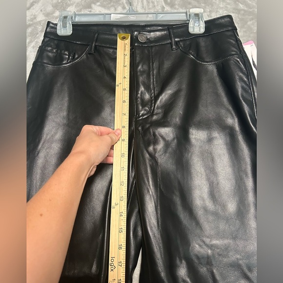 Joie Faux Leather Slim Leg Pants Black Women’s 6 Moto - Picture 8 of 9